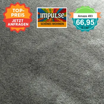 JAB Amaze – quadratische Draufsicht Velours-Teppichboden in fraise mit Preisaufdruck